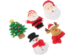 Ímãs De Geladeira Natal Com Papai Noel Da Homoyoyo, Conjunto De 5 Peças, Em Resina