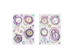Adesivos DIY com tema relógio, flor, 2pcs, para planner, diário | S/MARCA