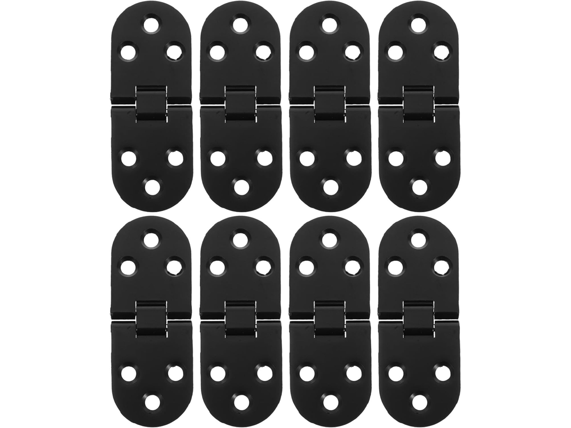 Alipis 8 Peças Dobradiças Pretas Dobráveis Para Móveis, Resistentes E Invisíveis, Para Portas De Armários E Mesas