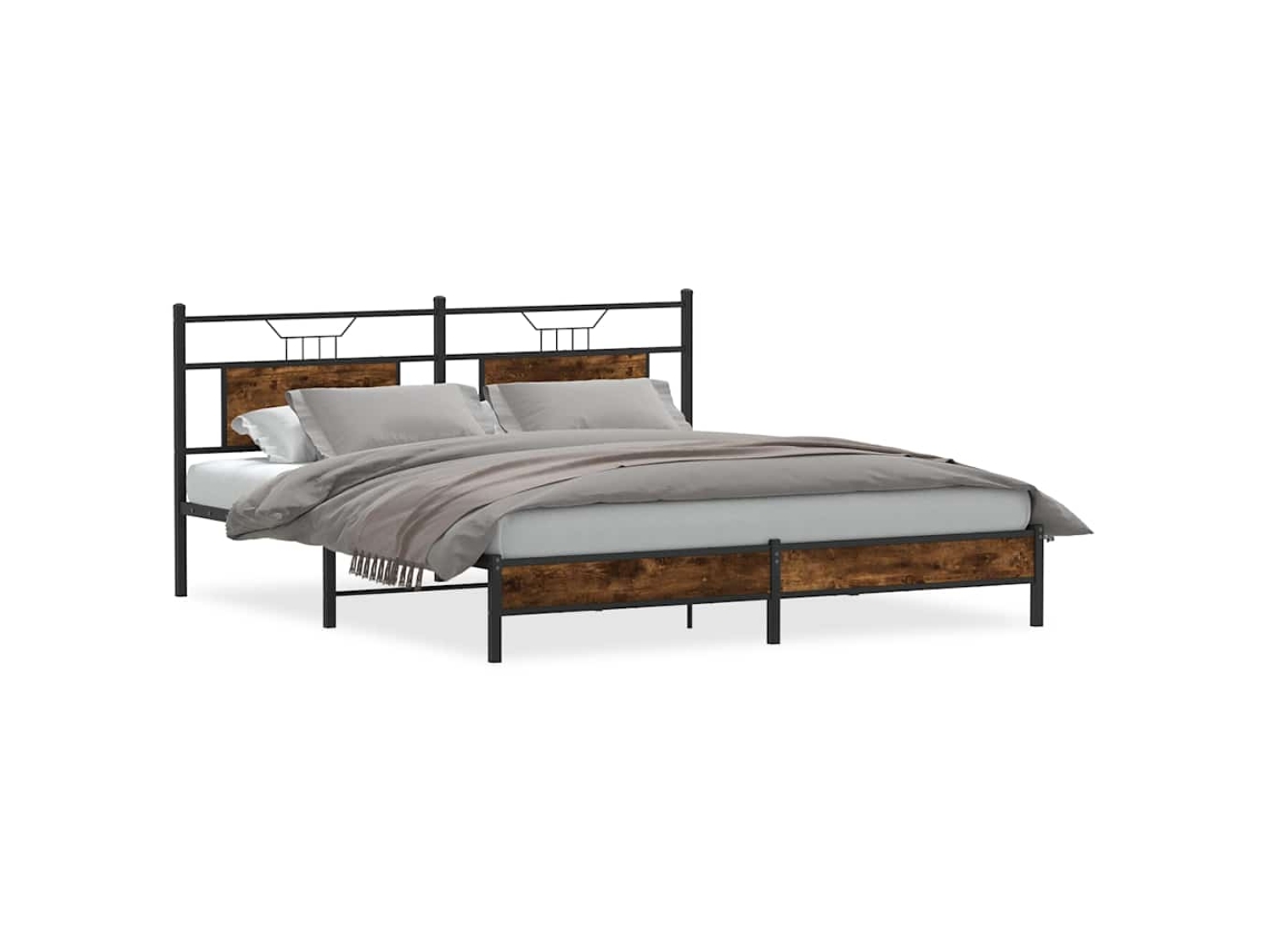 Estrutura de Cama Sem Colchão Carvalho Fumado MAISON EXCLUSIVE 183x203 cm