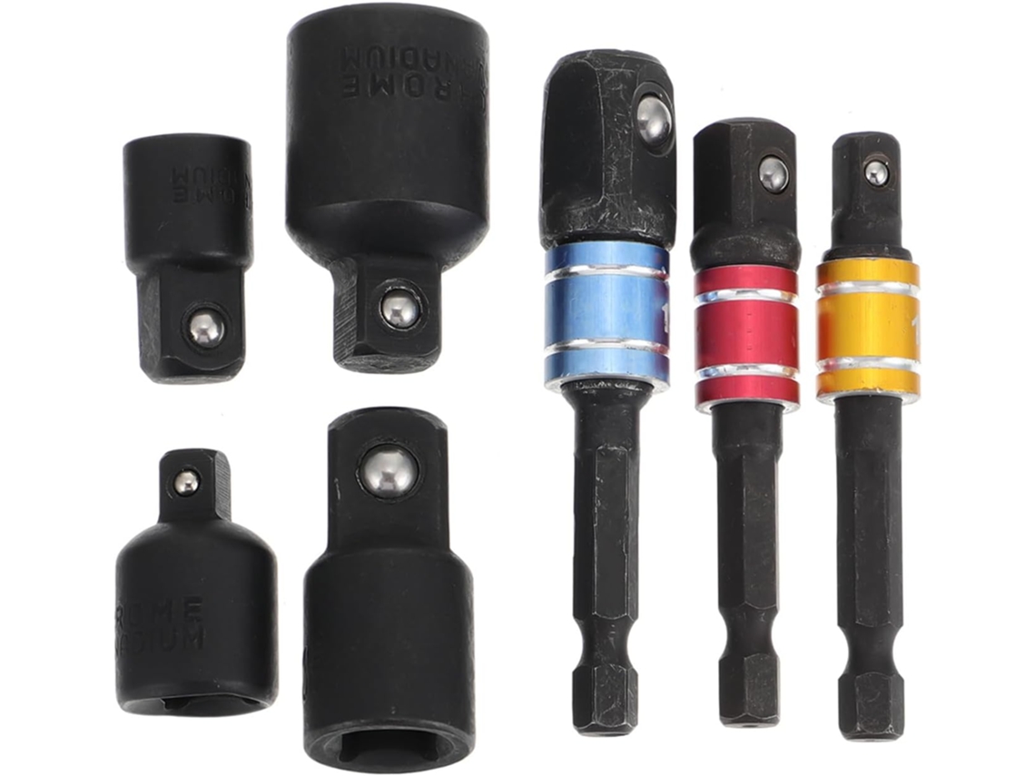 Conjunto De 7 Adaptadores De Soquete De Aço Para Chave De Fenda | Chaves De Impacto E