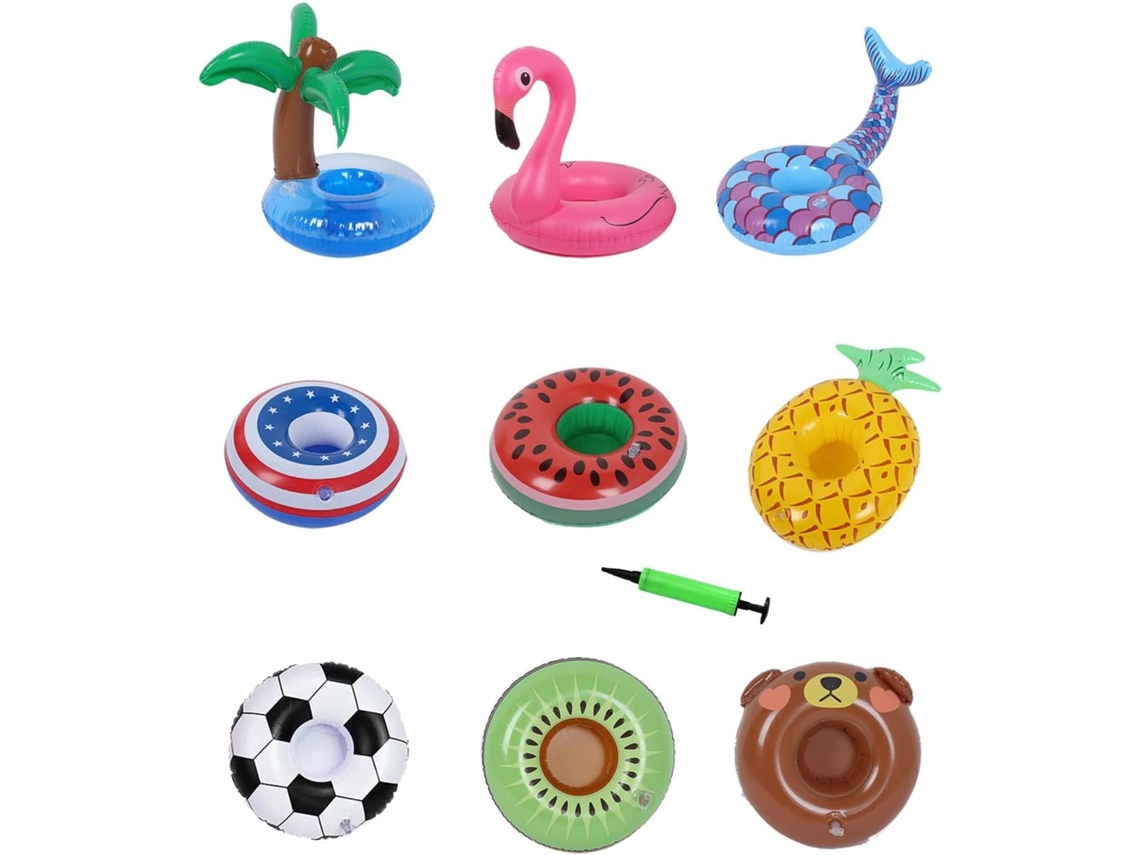 Porta-copos Flutuantes Para Piscina, Pacote Com 10 Unidades, Boias Infláveis ​​para Bebidas, Ideais Para Festas Na Piscina.