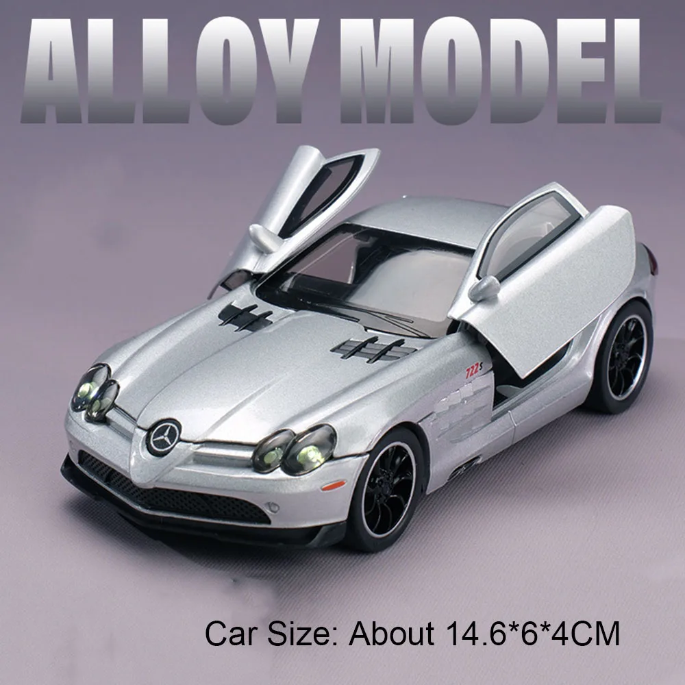 (slr Prata) 1:32 - Miniatura De Carro Esportivo - Liga Metálica - Música E Luzes
