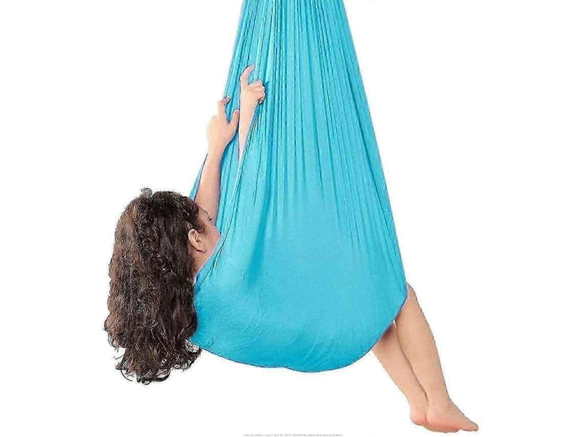 Balanço Sensorial Para Crianças E Adultos Interior Para Autismo Tdah Necessidades Especiais Efeito Calmante Rede 150*280cm Lago Azul