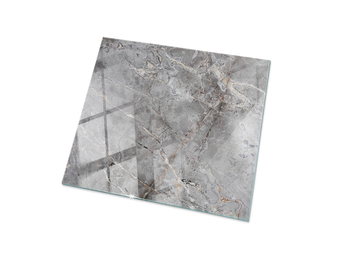Tampo De Mesa Quadrado Espelharte (60x60 Cm - Padrão De Mármore Natural - Cinza)