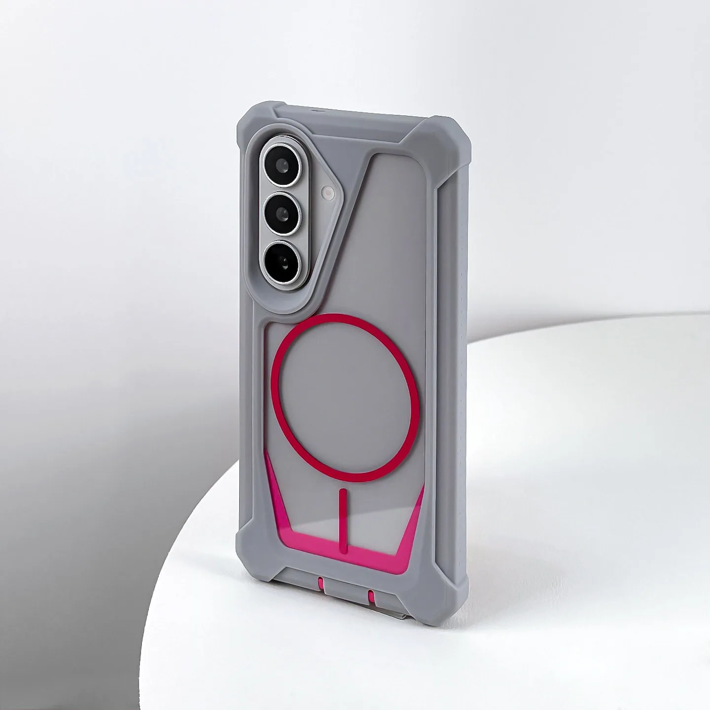 Capa Protetora Magsafe (cinza-roxo Para Galaxy S20 Plus), Proteção Contra Quedas Nos Quatro Cantos, Transparente.