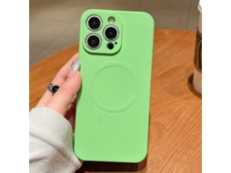Capa Magsafe Para Iphone 14 Pro Max - Silicone Líquido Com Cor Sólida | Magnética - Verde Matcha