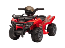 Quadriciclo Elétrico Para Crianças Veículo A Bateria 6v Infantil Com Velocidade 2km/h 70x42x45 Cm Vermelho