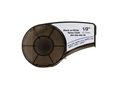 Fita De Etiqueta Genérica De Nylon Brady M21 500 499 Tb Texto Preto Sobre Fundo Branco Largura 12,7 Mm X 4,9 Metros 500 Etiquetas