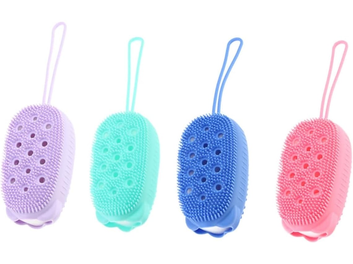Conjunto De 4 Escovas Banho Silicone Dupla Face, Tamanho Pequeno, Escova Corporal, Escova De Massagem Para Uso Diário