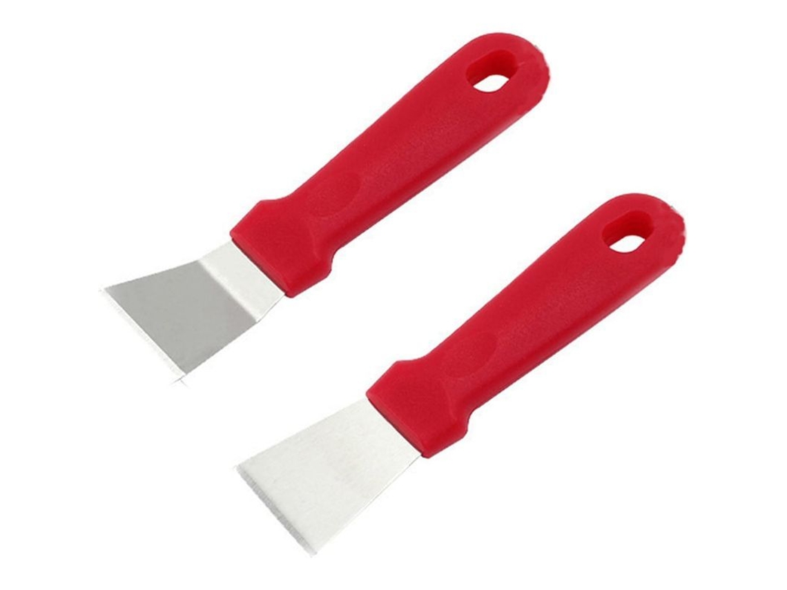 2026 pala de Hielo de Acero Inoxidable para Geladeira, Pala de Desgelo, Ferramentas Domésticas 2 Peças (vermelho)
