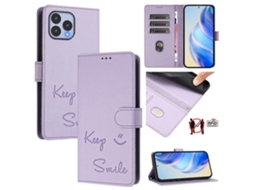 Capa De Couro Para Celular Com Rfid E Relevo Smile