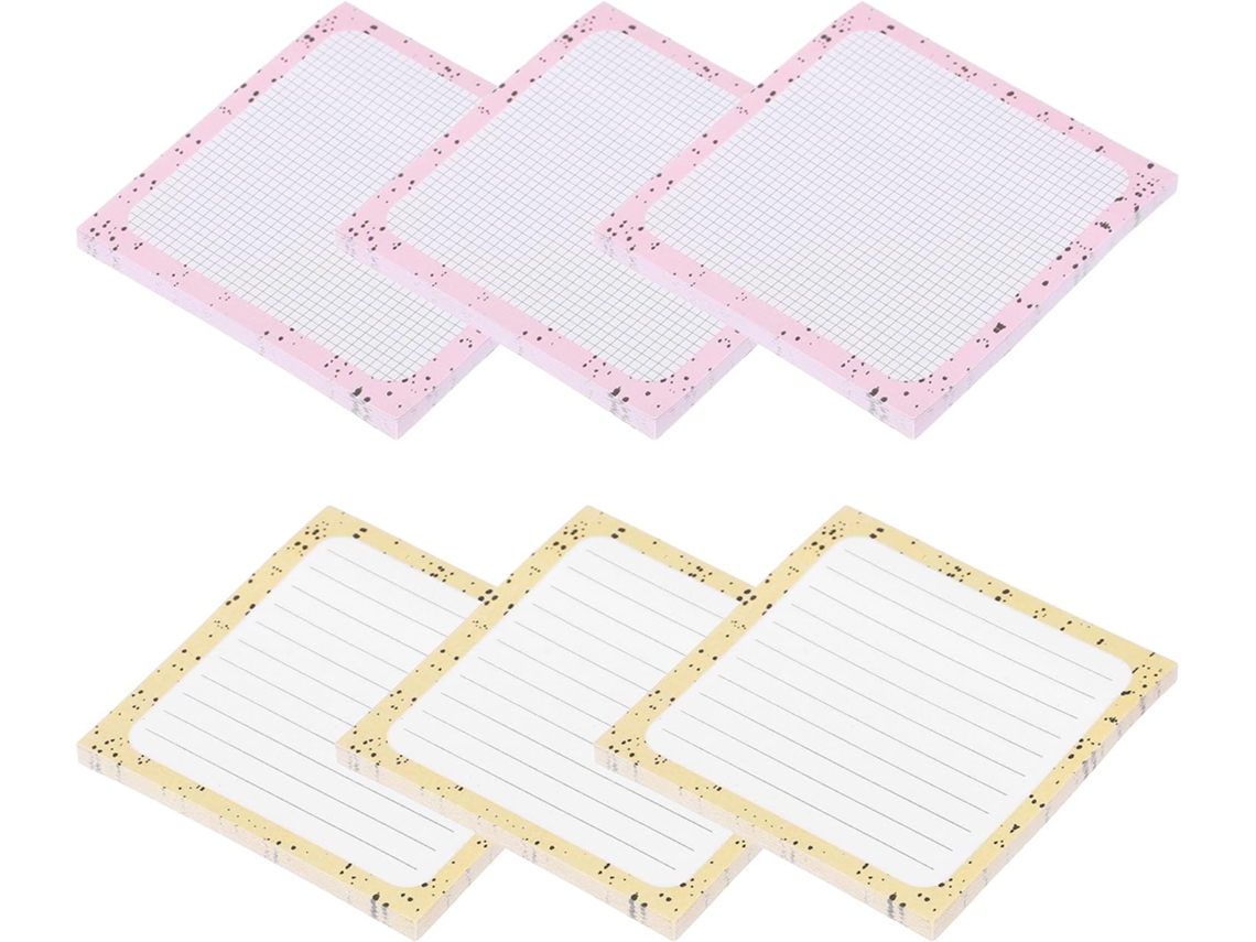 Bloco Notas Adesivas Fofas Patikil, 7,6 X Cm, 6 Blocos, 300 Folhas, Blocos Autoadesivas Com Linhas