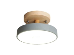 Lâmpada De Teto Com 3 Cores De Luz (quente/frio/neutro) 12w Led Chip Incluído 18cm Cinza Cinza