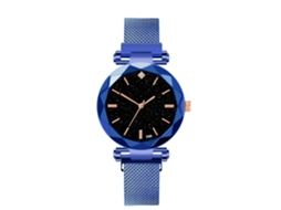 Reloj De Pulsera Masculino De Moda Casual Con Esfera De Aleación Espejo Cuarzo Azul