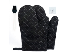 2026 luvas de Forno de Silicone Antiderrapantes Resistentes Ao Calor, de Duas Faces, Tamanho Universal, 1 Par (preto)