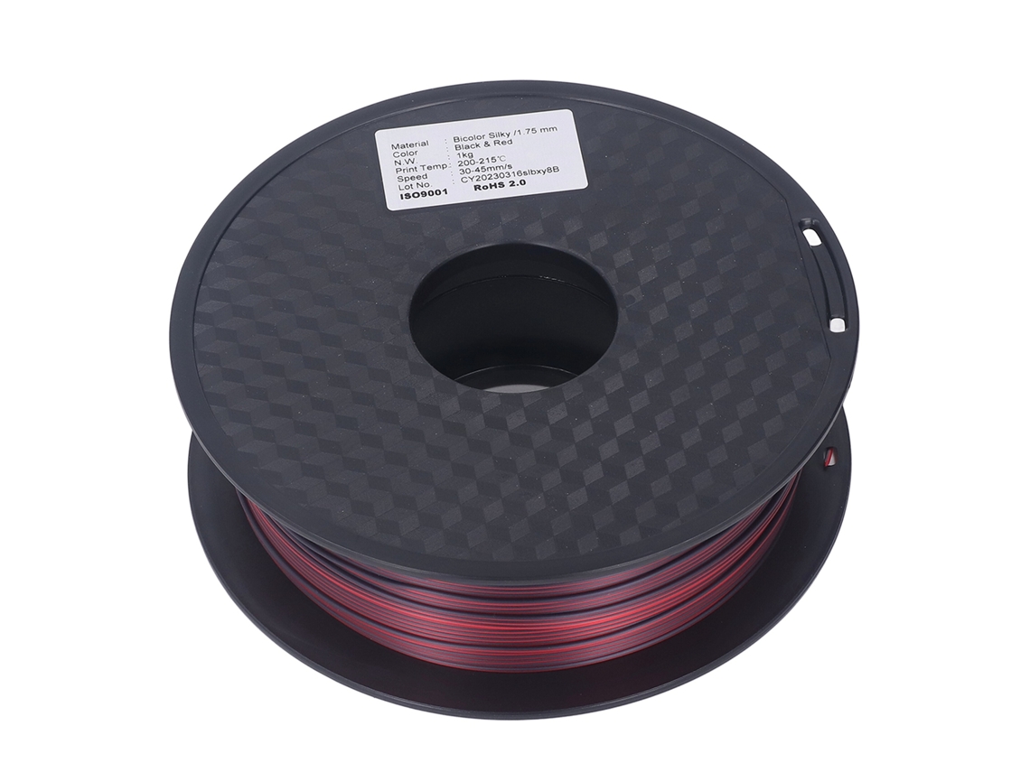 Filamento Pla 1.75mm Para Impressão 3d Consumível Ecológico Preto E Vermelho 2 Cores