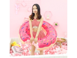 Boia De Piscina Rosa Em Formato De Donut, 107 Cm, Sortida, 2 Unidades.
