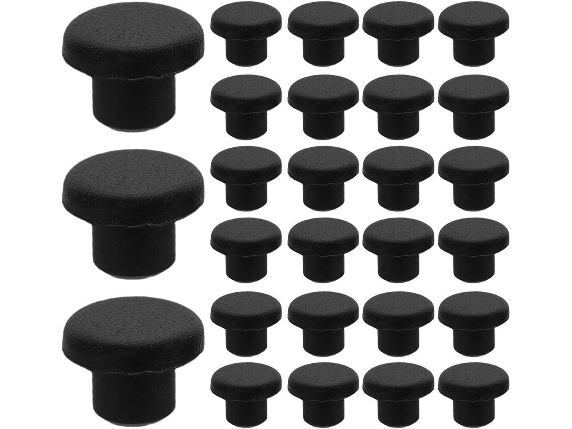 Fomiyes Tampões De Silicone Para Orifícios 30mm Pretos, Pacote Com 100-unidades, Capas Para Botões Em Painéis, Tampas