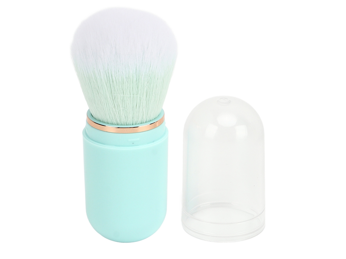 Rebe - Pincel Retrátil Portátil com Cápsula de Fibra Artificial para Pó de Unha e Blush Verde