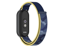 Bracelete Para Xiaomi Smart Band 10/9/8/nfc - Nylon Trançado - Conector De Metal Azul Camuflado Oficial