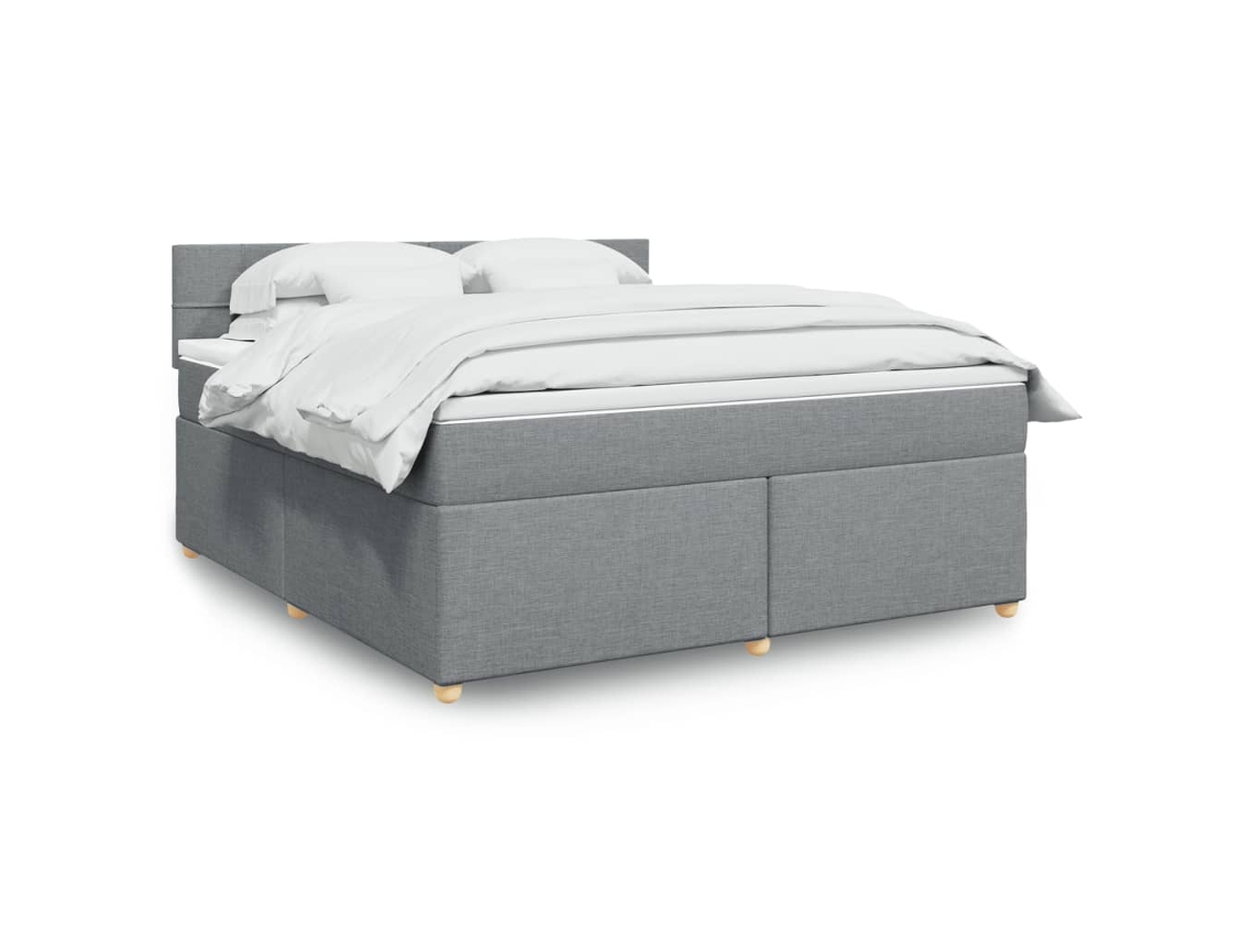 Vidaxl Cama Com Molas/colchão 180x200 Cm Tecido Cinzento-claro