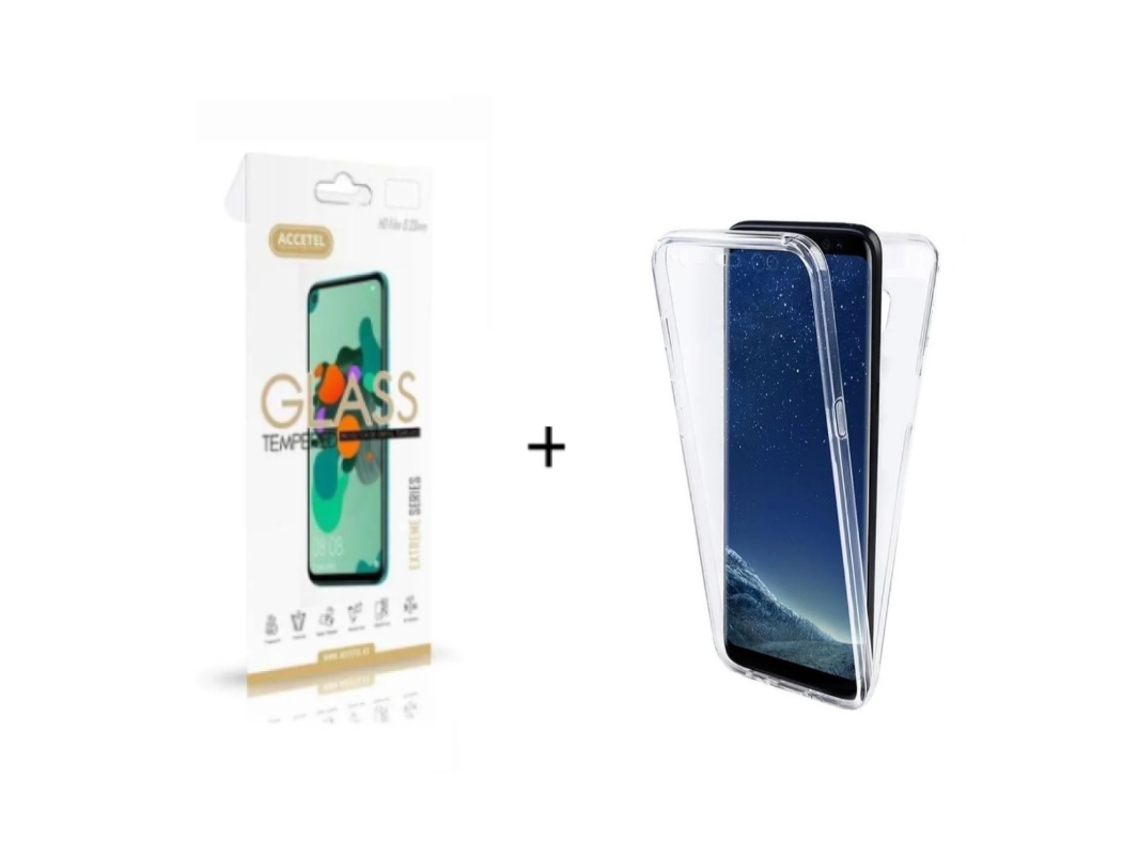 Película de Ecrã ACCETEL iPhone 16 Pro e Capa de iPhone 16 Pro-Branco-ZT-2484