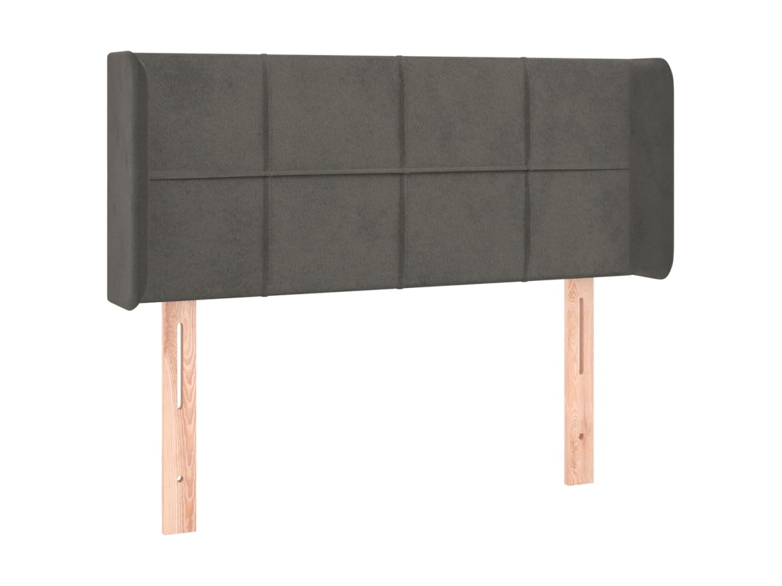 Cabeceira de Cama com Abas Veludo Cinzento Escuro MAISON EXCLUSIVE (93x16x78 cm)
