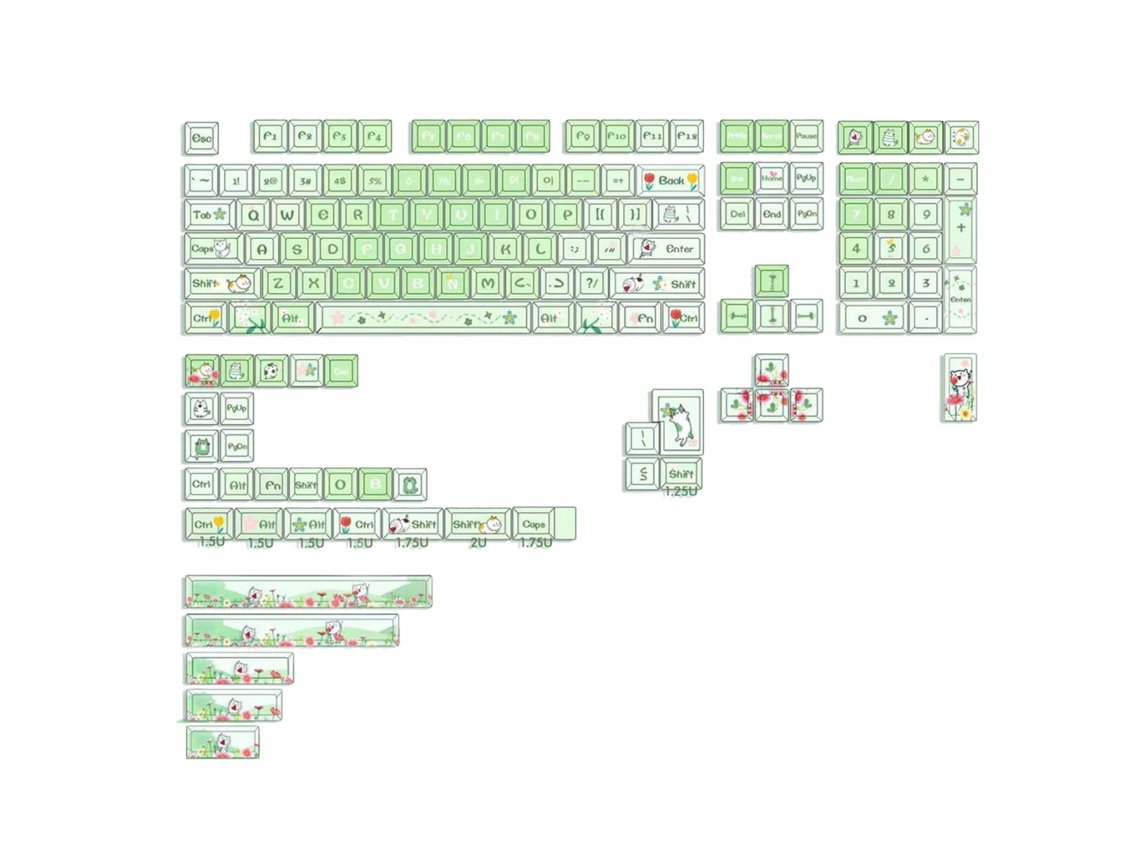 Lurelia Keycaps Meow Star Man Dye Sub Mda Nosso Tour Pbt 145 Teclas Para Teclado Mecânico