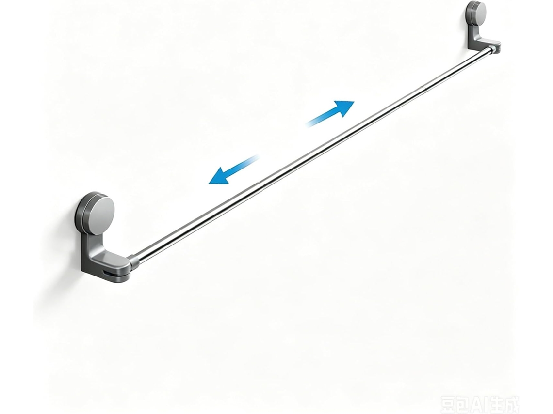 Suporte De Toalha Com Ventosa, Toalheiro Retrátil Ajustável, Giratório De 65a 130cm, Economiza Espaço, Para Banheiro