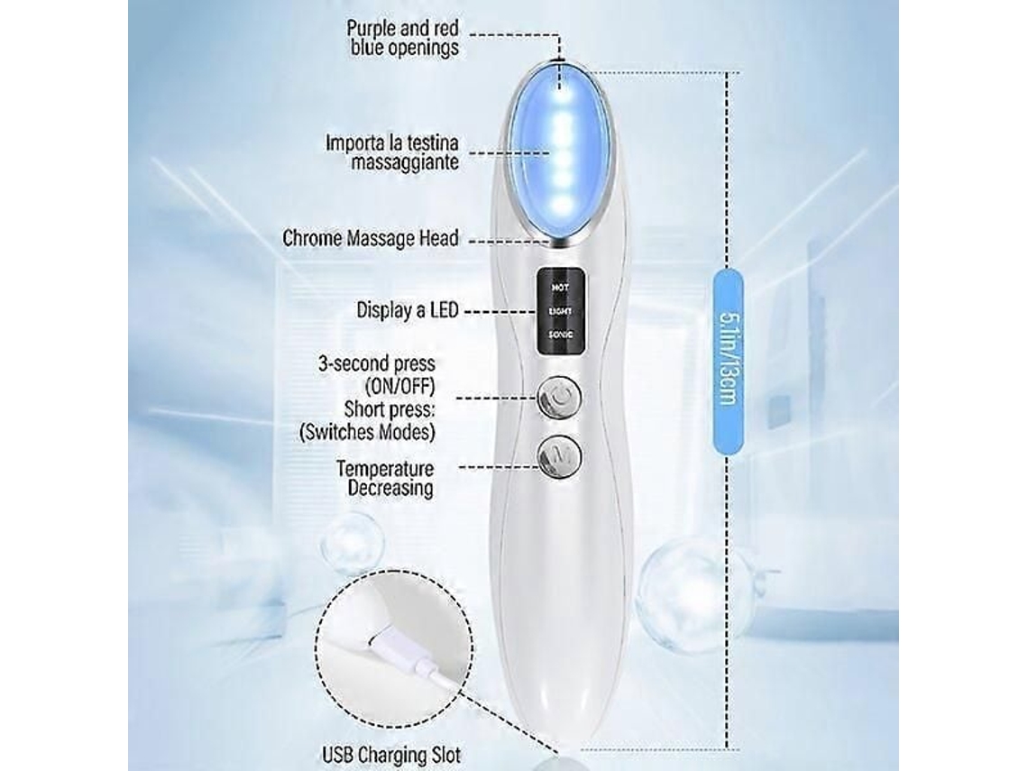 Massageador Facial com Carregamento Usb, Dispositivo de Beleza para Cuidados os Olhos. GOKOCO