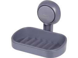 Caixa De Sabão Com Suporte De Fixação - Sem Perfuração, Design De Secagem Para Banho E Cozinha - Cinzento
