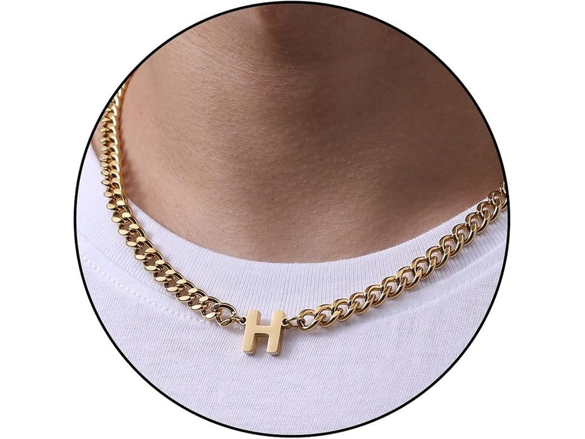 2026 cadena de Eslabón Cubano Con Letra Inicial A z Acero Inoxidable 6.5mm 18+2 Pulgadas Regalo de Joyería para Hombre Mujer Niño