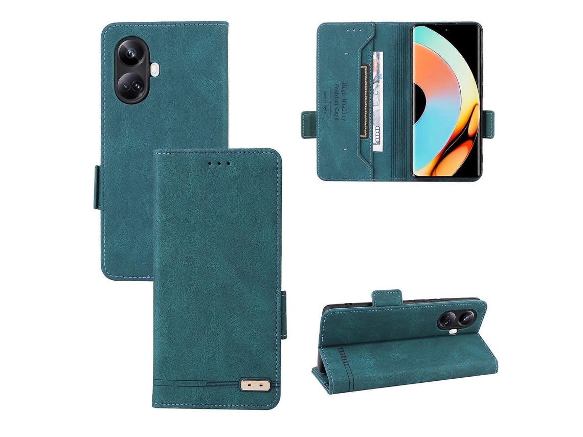 Capa De Couro Com Fecho Magnético Para Realme 10 Pro