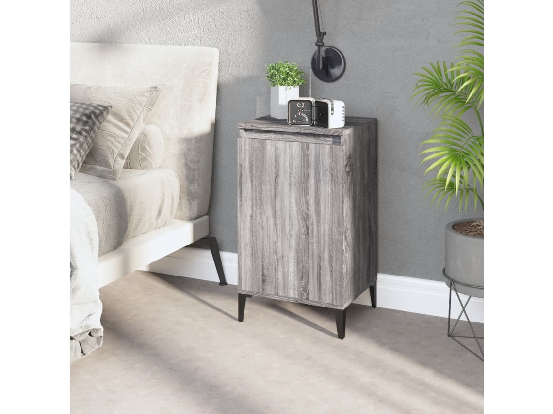 Vidaxl Mesa De Cabeceira 40x35x70 Cm Derivados Madeira Cinza Sonoma