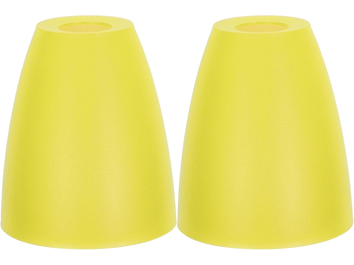 Conjunto De 2 Abajures Planos De Plástico E14 Amarelos Para Luminária De Mesa