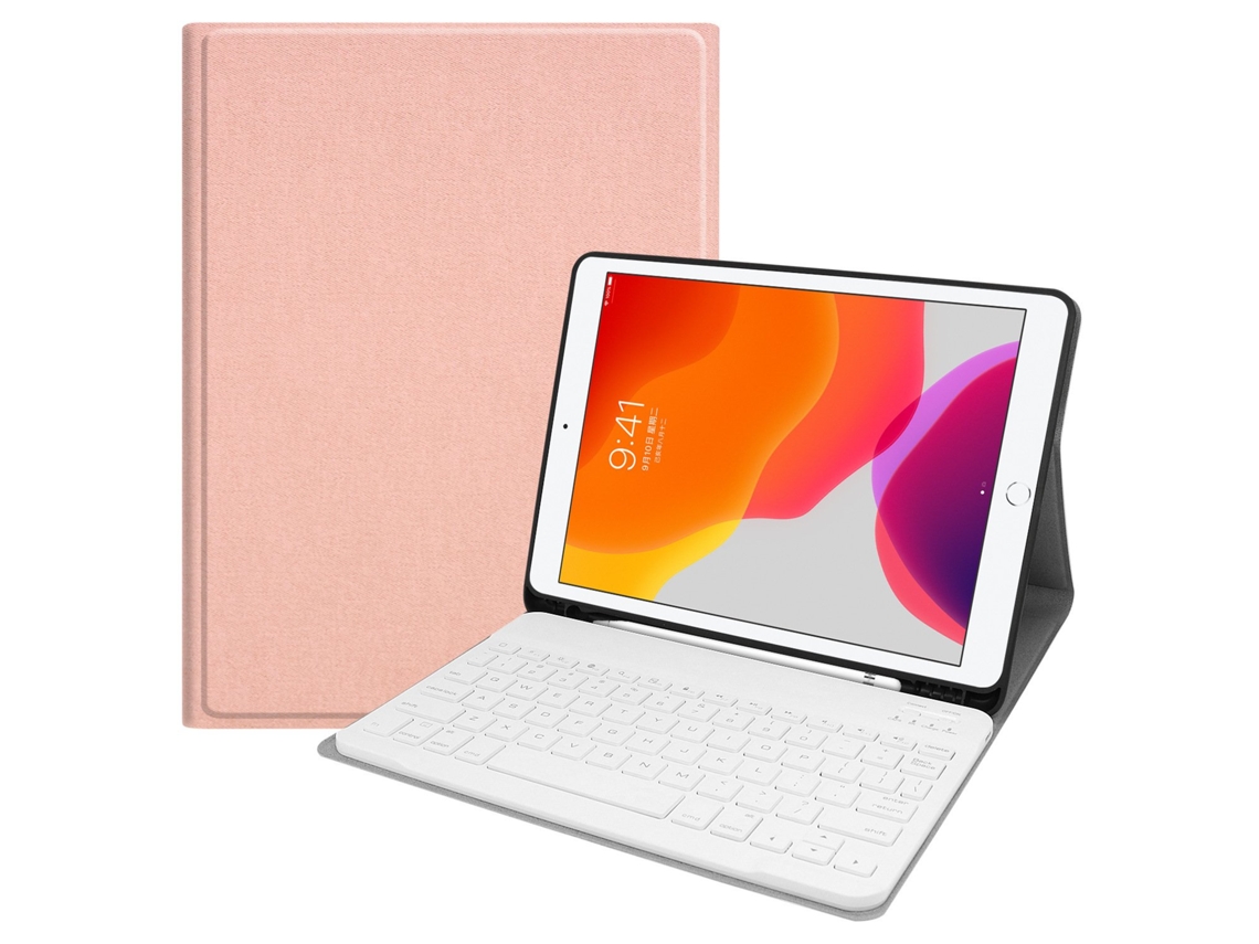 Capa Com Teclado Bluetooth, Compatível Com Ipad Air 11 2024 M2, Ouro, Branco