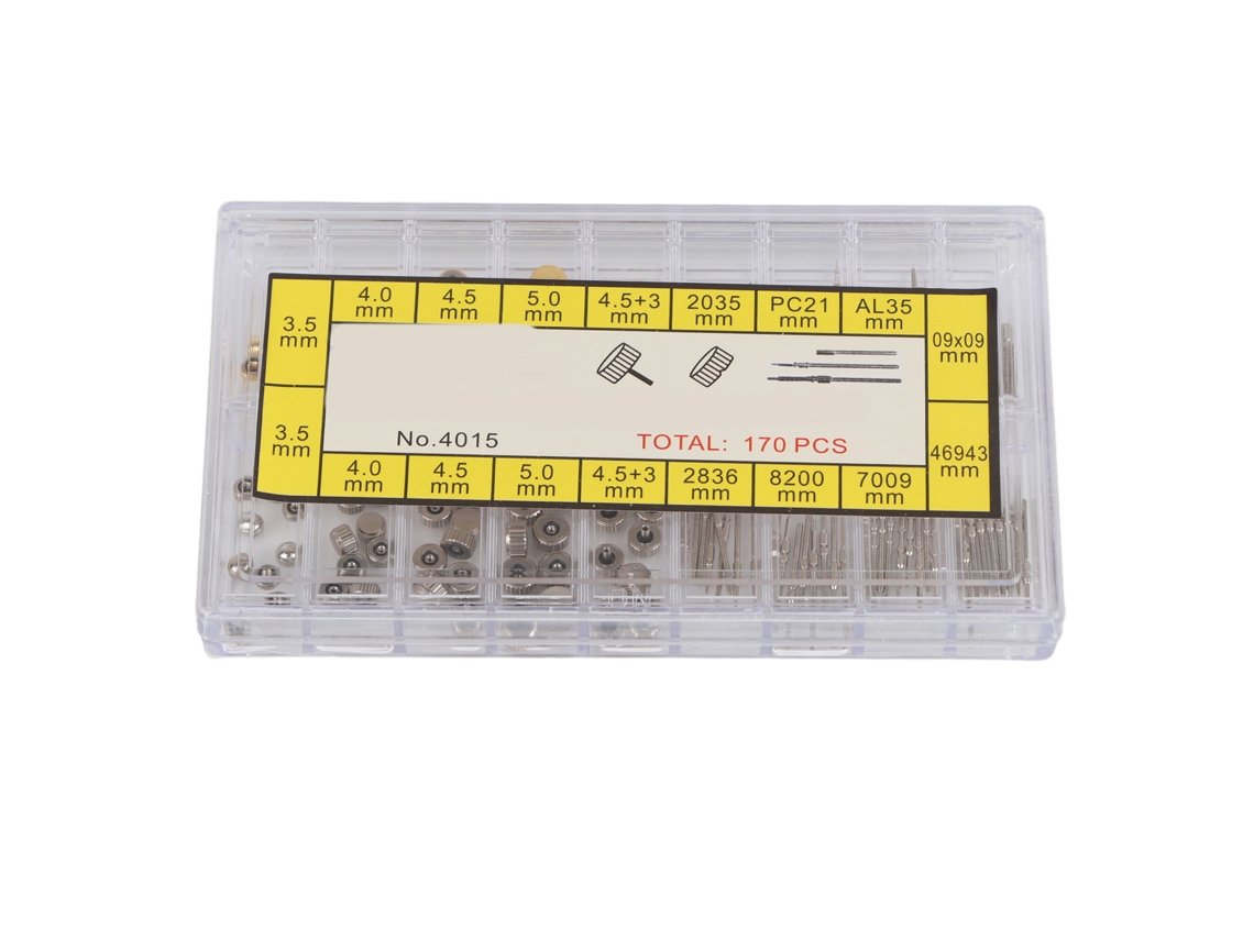 Kit Reparo Relógio Extensor de Vara + Coroas Aço Inoxidável com Caixa