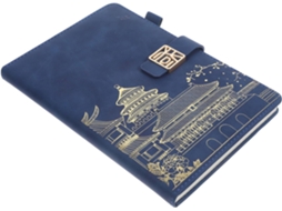 de Planejamento Diário Gerenciamento para e Caderno A5 Estilo Retrô Chinês, Grosso Azul Escuro, Portátil CHABERLU