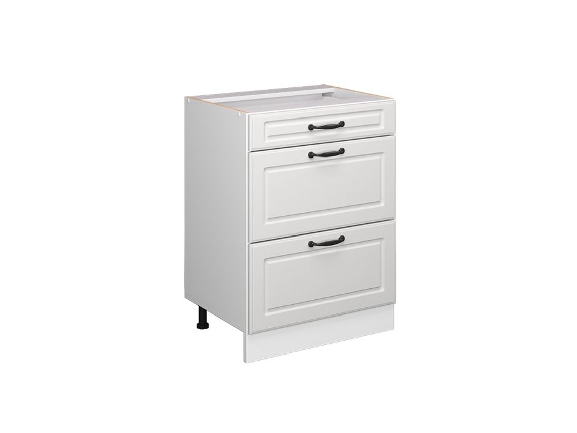 Móvel de cozinha VICCO R-Line, branco country, 60 cm com gavetas, sem bancada