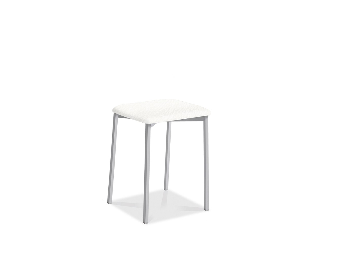 Banqueta de Cozinha Kati Pernas de Alumínio 33x47x33cm Domus Fumaça FANMUEBLES