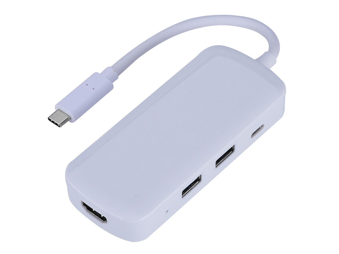Adaptador (interface Hdmi Para Usb3.0) Tipo-c Para Hdmi + Usb3.0*2 + Adaptador Pd (branco)
