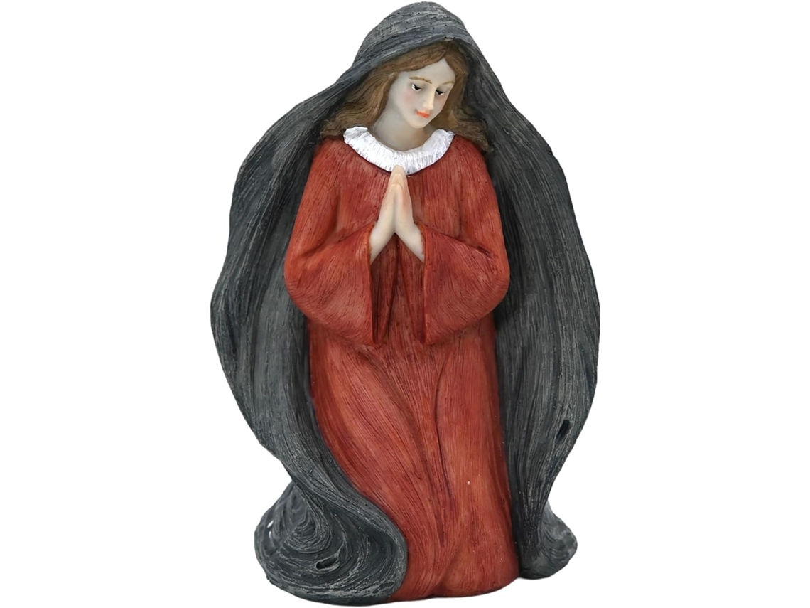 Estátua Virgem Maria Artesanal Ornamento Cristão Colecionadores Peitoril Janela Prateleira Vitrine Penteadeira GOKOCO