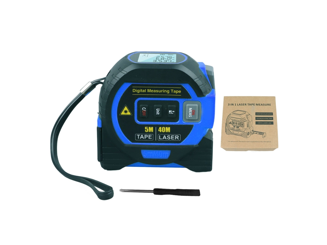Fita Métrica Digital 3 em 1 com Trava Automática 40m | S/MARCA