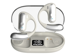 (branco) Fones De Ouvido Abertos Com Microfone, Visor Led E Carregamento Rápido Usb-c.