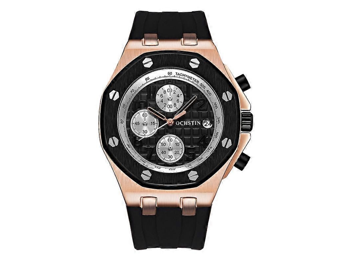 Relógio Masculino Multifuncional Ochstin 6100a Com Movimento De Quartzo, À Prova D'água E Pulseira De Tpu.