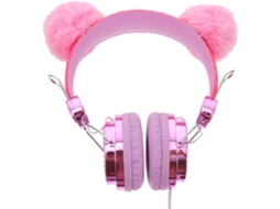 Fones De Com Fio, Modelo Design Rosa Gato, Strass E Para Uso Dc5v. Cor
