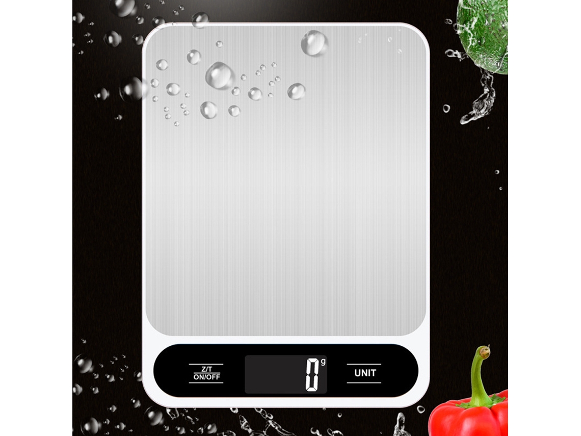 Balança De Cozinha Digital De 5 Kg, Com Medição Em Gramas E Onças, Ideal Para Assar, Cozinhar E Preparar Café Prata Hexinyigjly