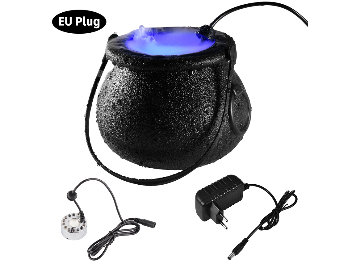 Caldeirão Halloween Com 12 Leds E Gerador De Névoa