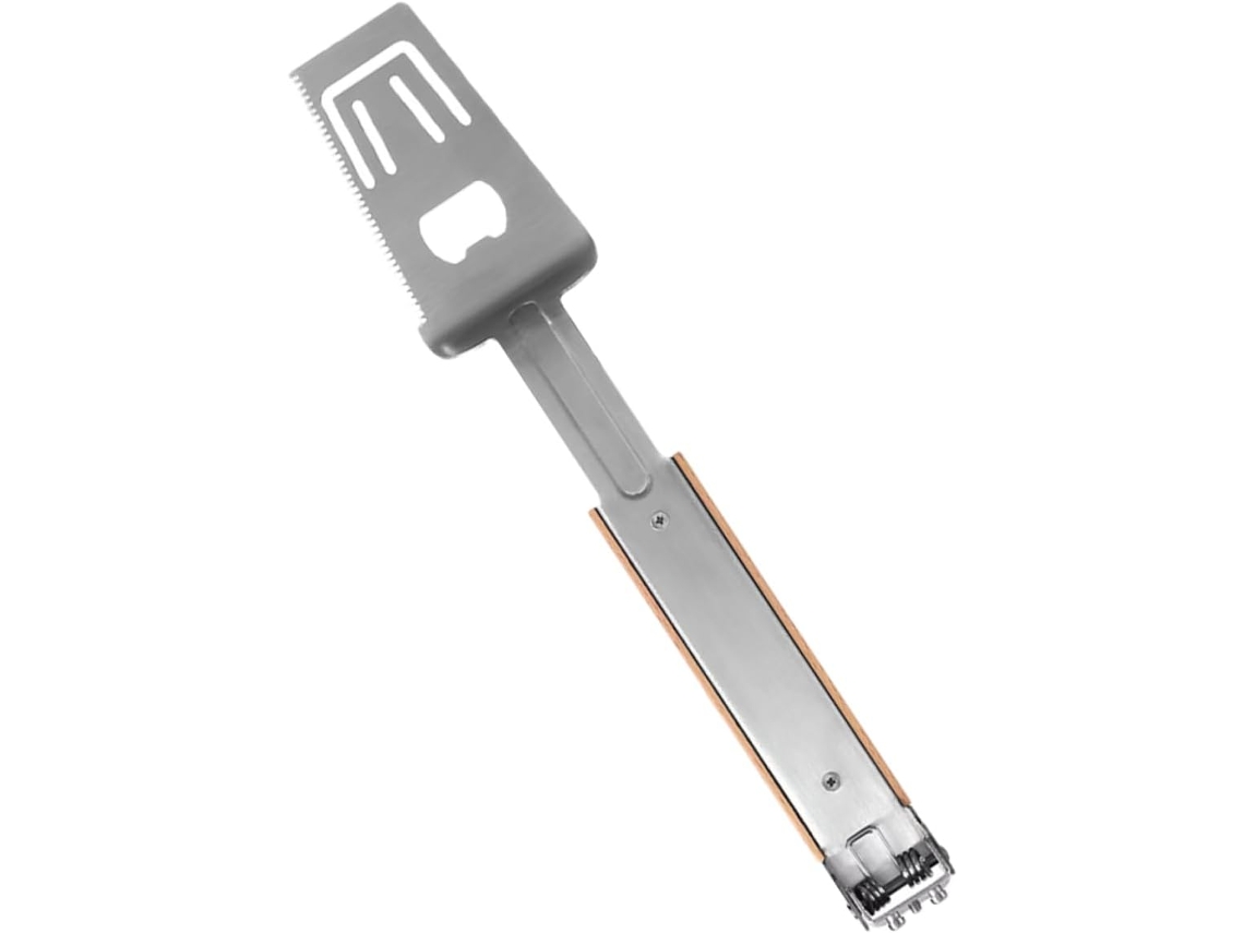 Pinça De Aço Para Bife, Pinça Portátil Para Churrasco, Utensílio Anti Escaldante Para Camping E Churrasco